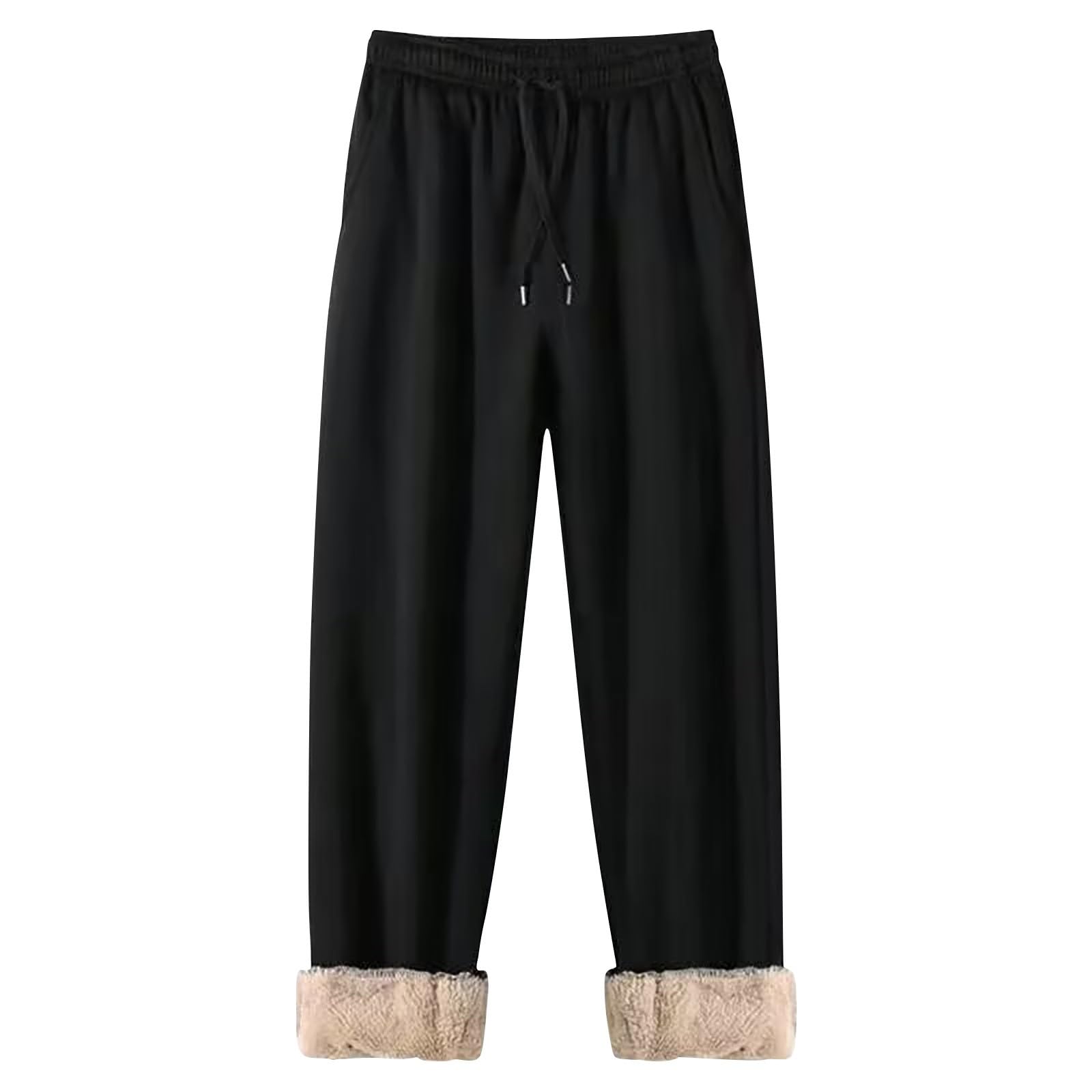 Men's Sherpa Lined 2-Piece Sweatsuit Set - Fleece Crewneck Sweatshirt & Thermal Sweatpants for Winter | Cozy Lounge Wear, Outdoor Activities & Cold Weather Comfort