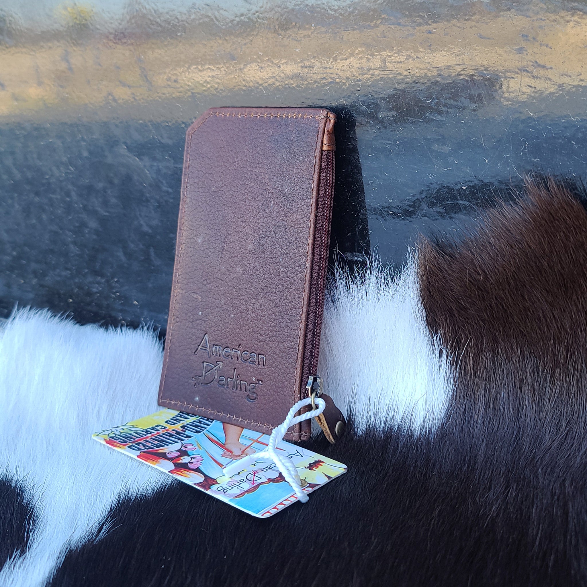 American Darling Desert Painted Leather Card Holder - Slim RFID Blocking Wallet for Women & Men | Perfect for Travel, Everyday Use & Gift Giving