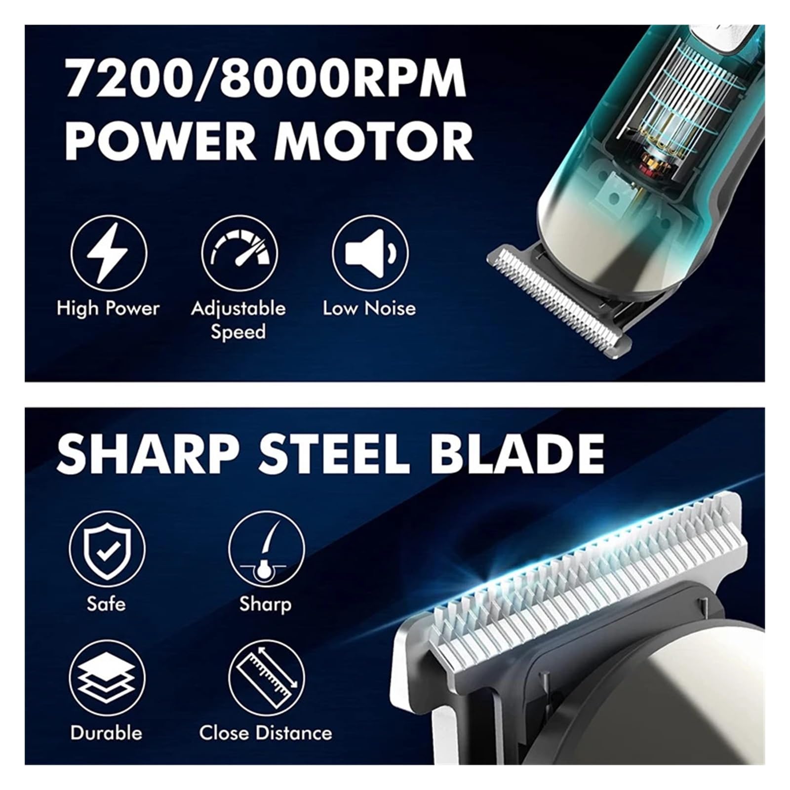 5-in-1 Rechargeable Men's Beard Trimmer & Nose Hair Clipper - Electric Shaver with Scissor Set for Professional Grooming at Home or Travel