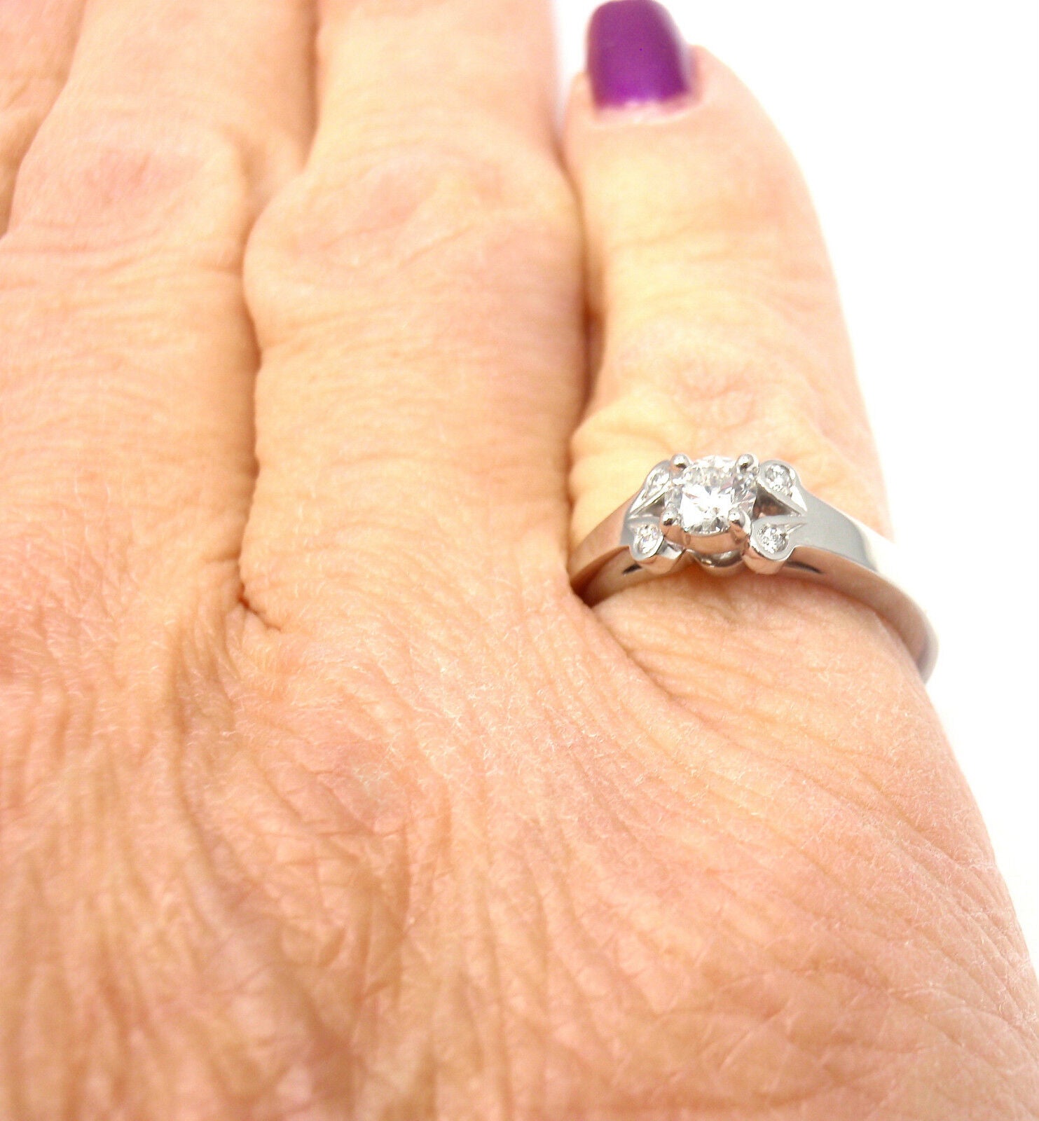 Authentic Cartier Ballerine Platinum 0.24ct Diamond Engagement Ring with Original Box & Papers - Perfect for Proposals, Anniversaries & Special Occasions