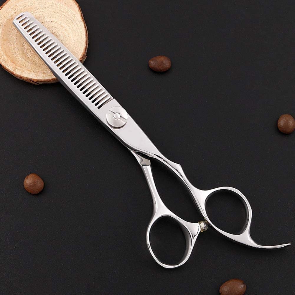 Professional 6 Inch Barber Scissors - Stainless Steel Double-Sided Tooth Hair Cutting Shears for Salon, Stylists & Home Use | Precision Hairdressing Tools for Trimming, Thinning & Texturizing | Perfect for Barbershops, Salons & DIY Haircuts