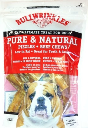 Premium Bull & Steer Pizzle Dog Chews (4oz/112g) - All-Natural, Long-Lasting Dog Treats for Aggressive Chewers - Perfect for Training, Dental Health & Outdoor Adventures