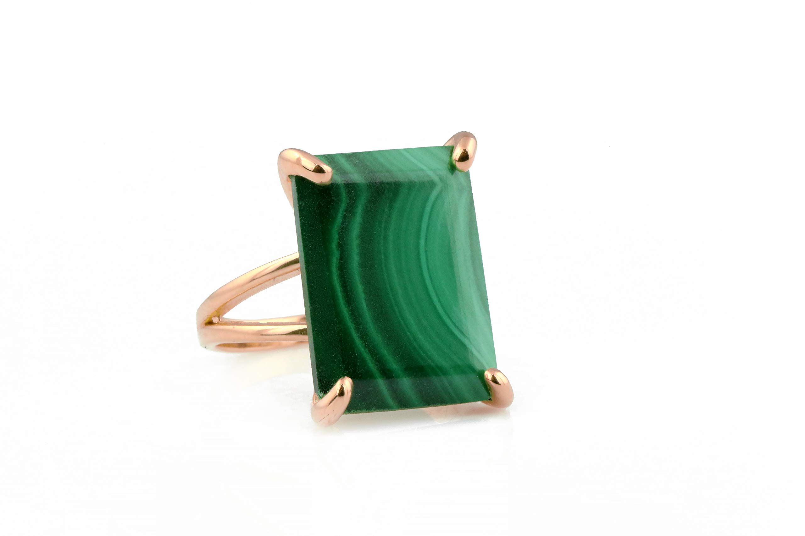 Malachite Crystal Statement Ring for Women - Handmade Jewelry Gift for Her - Perfect for Casual & Bridal Wear
