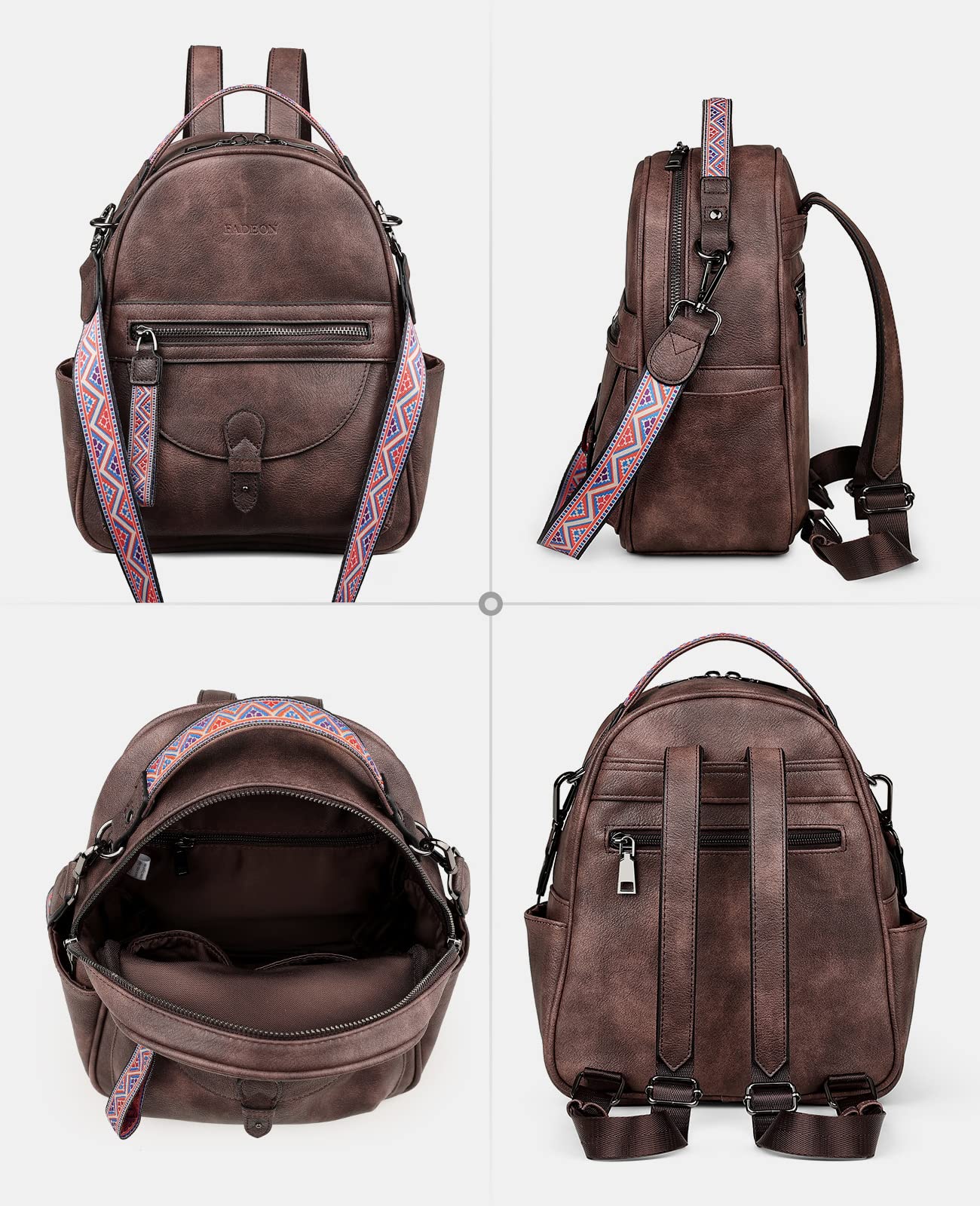 FADEON Mini Backpack Purse for Women - Stylish Leather Small Backpack with Shoulder Straps, Cute & Roomy Fashion Handbag | Perfect for Travel, Work & Daily Use