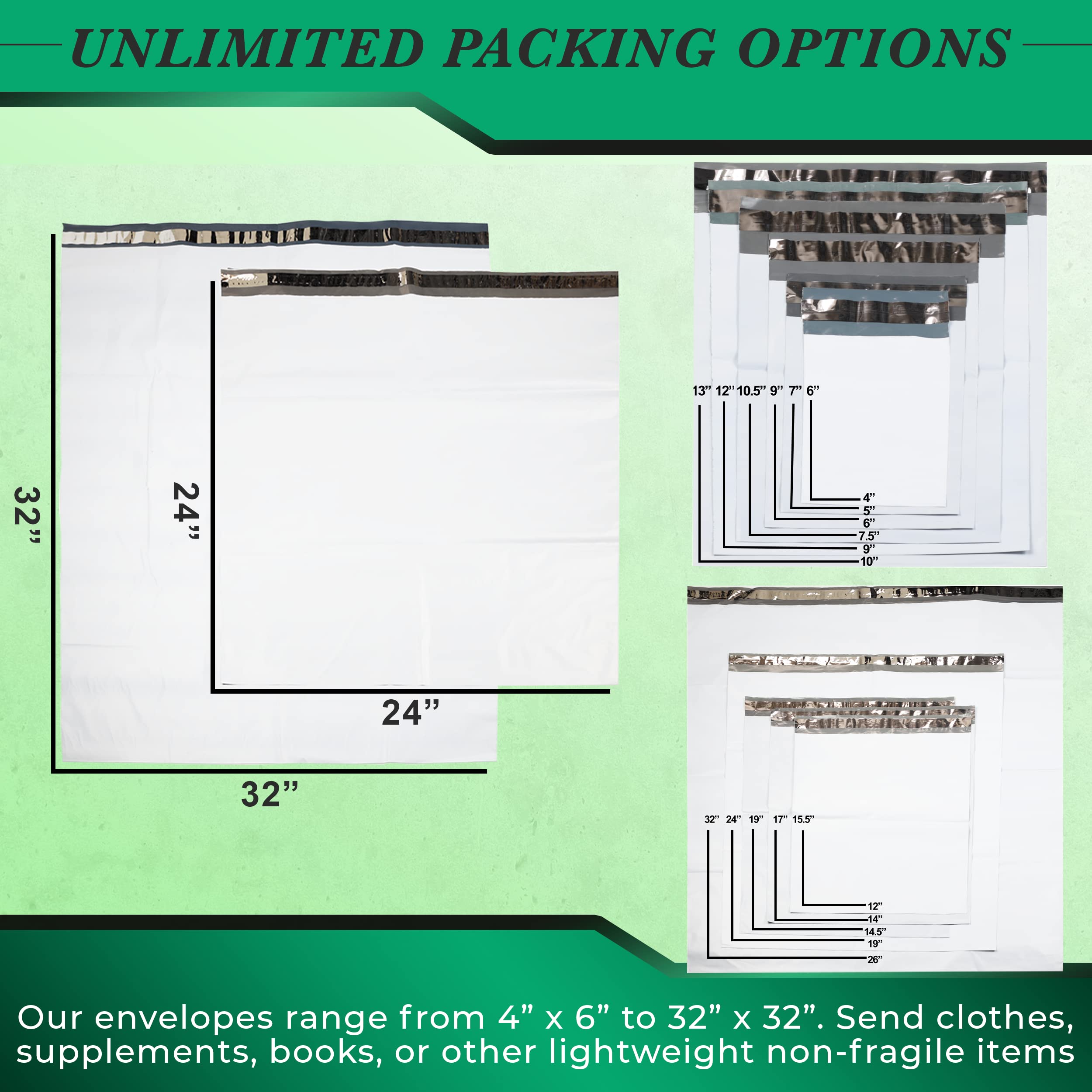 1000 Pack 14.5x19 Inch White Self-Sealing Poly Mailers - 2 Mil Thick Durable Shipping Envelopes for Ecommerce, Online Stores & Small Businesses - Perfect for Clothing, Books, Jewelry & Lightweight Item Shipments
