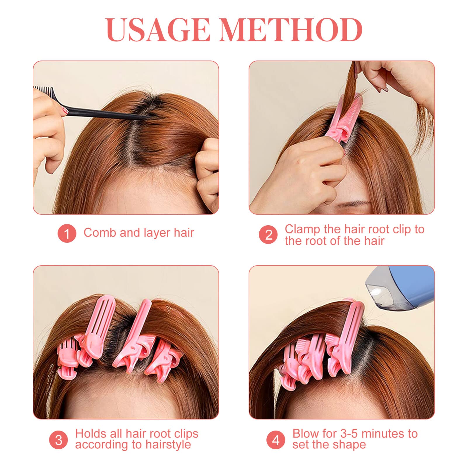 10 Pcs Hair Root Curlers & Volumizing Clips - Fluffy Hair Rollers for Short Hair, Bangs & Lazy Styling | Perfect for Home, Salon & Travel Use