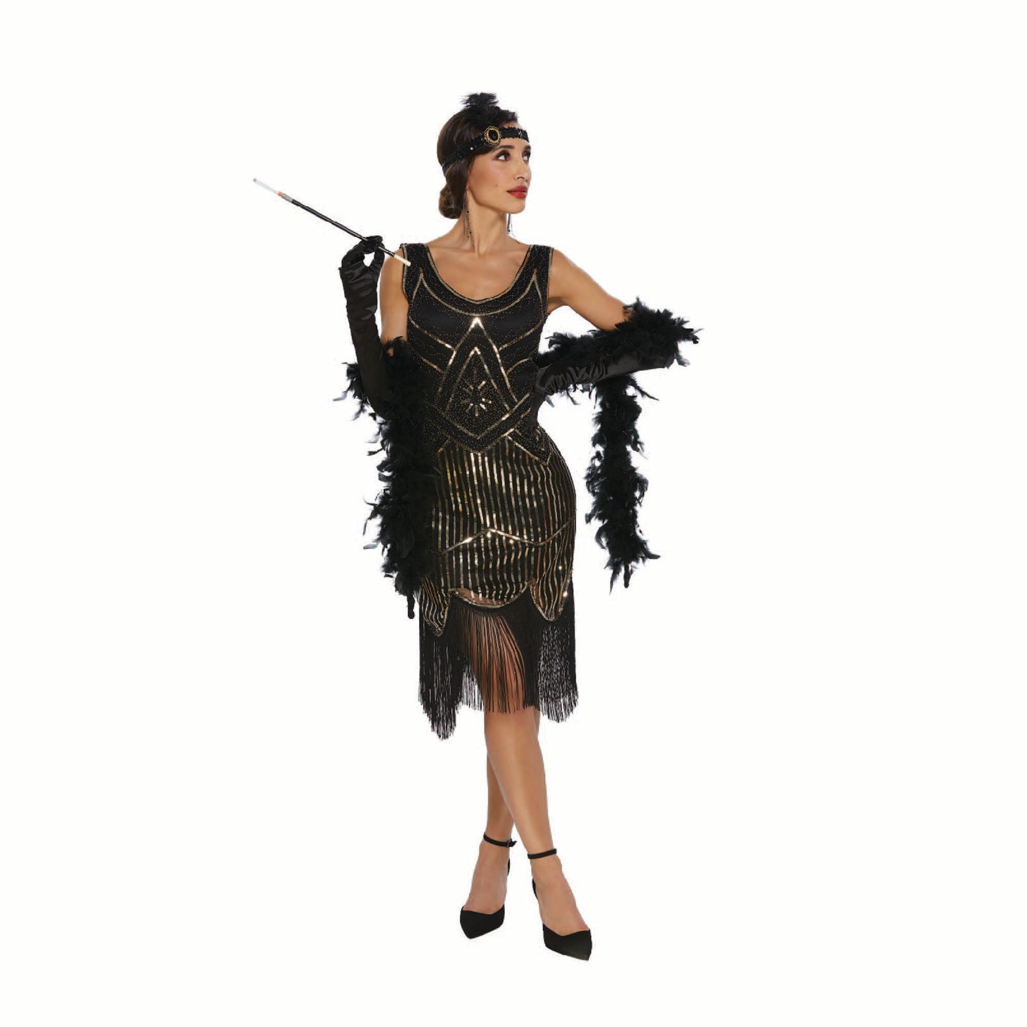 1920s Vintage Black Flapper Dress for Women - Roaring 20s Gatsby Party Costume, Halloween Outfit & Speakeasy Theme Party Attire