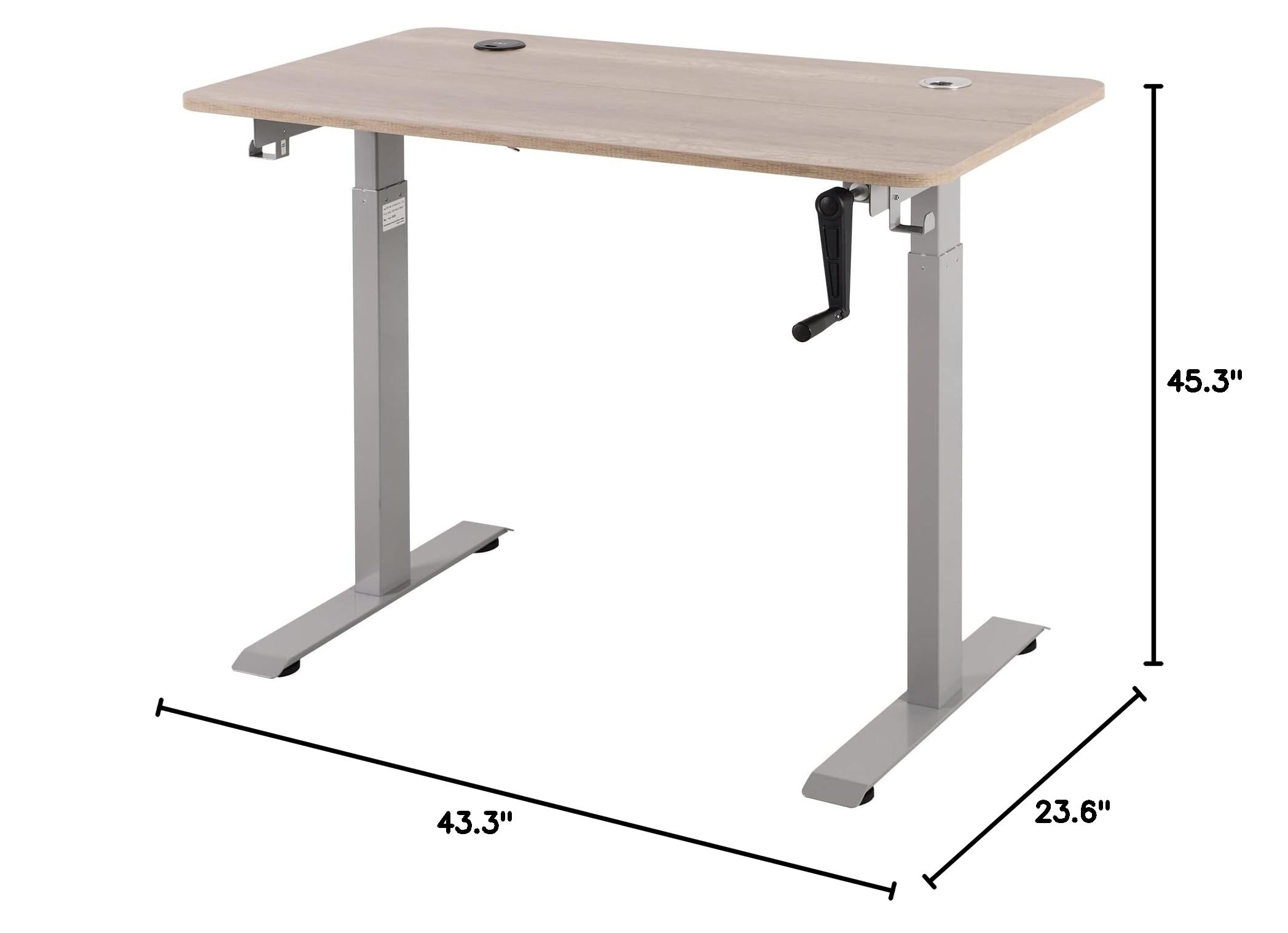 UNICOO Adjustable Height Standing Desk with USB & Wireless Charger - Home Office Desk, Gaming Table, Computer Desk in Antique Oak (NTCSET-01-M2) - Perfect for Remote Work, Online Gaming & Ergonomic Workspaces