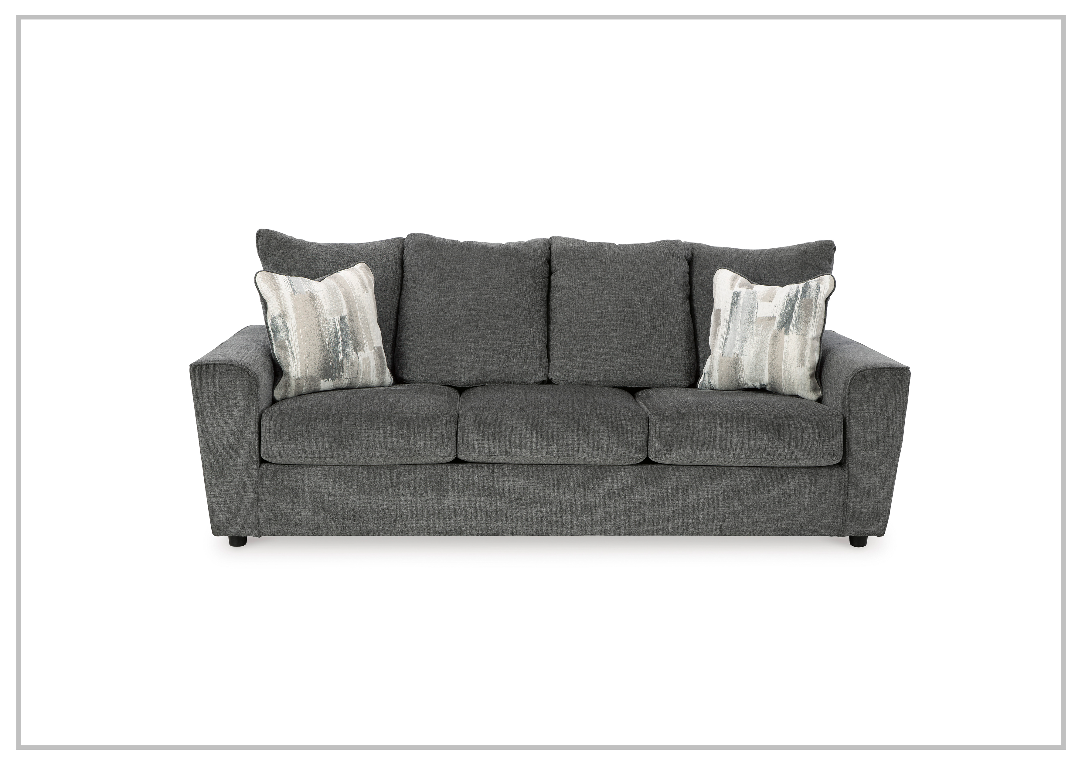 Gio Italia Silvano 3-Seater Fabric Sofa in Gray | Modern Living Room Furniture for Small Spaces & Apartments | Comfortable Couch for Relaxing & Entertaining