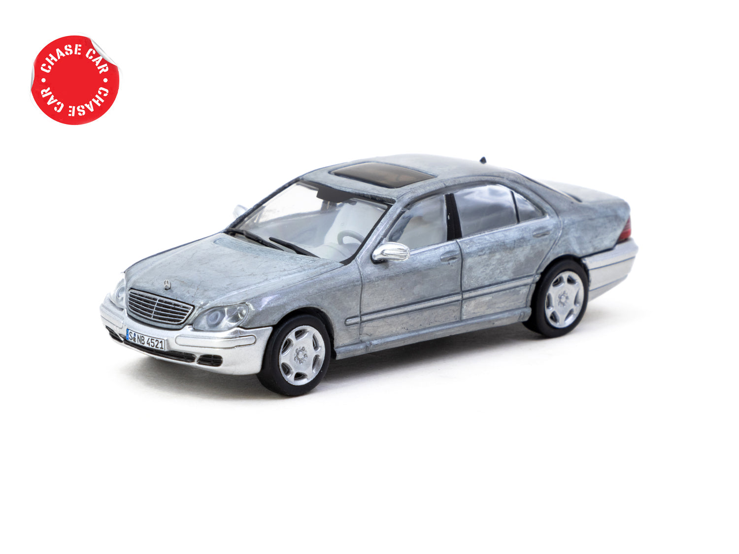 Tarmac Works 1/64 Scale Mercedes Benz S Class Diecast Model Car - Brilliant Silver Metallic - GLOBAL64 Series - Perfect for Collectors & Car Enthusiasts - Display, Gift, or Racing Scenes
