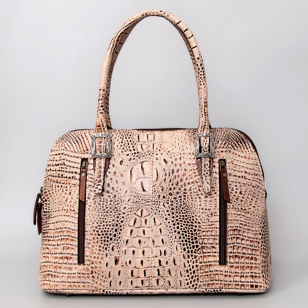 ADBG986A American Darling Crocodile Embossed Genuine Leather Women's Handbag Purse - Western Style Crossbody Bag for Work, Travel & Evening Out