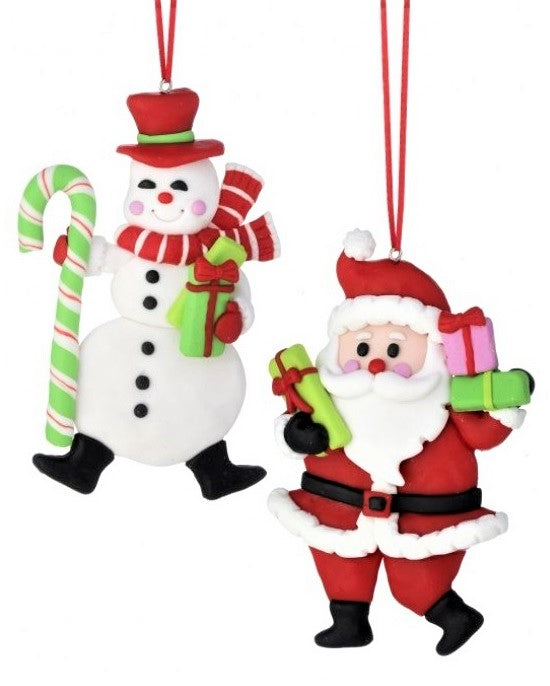 5 Pack DIY Clay Dough Santa and Snowman Christmas Ornaments - Fun Holiday Craft Kit for Kids, Party Favors, Tree Decorations, and Festive Home Decor