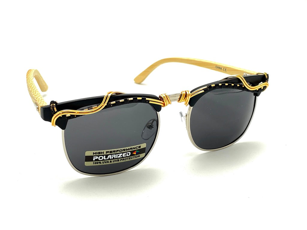 Premium Polarized Wood Black Sunglasses - UV Protection & Anti-Glare for Outdoor Activities, Driving, and Beach Vacations