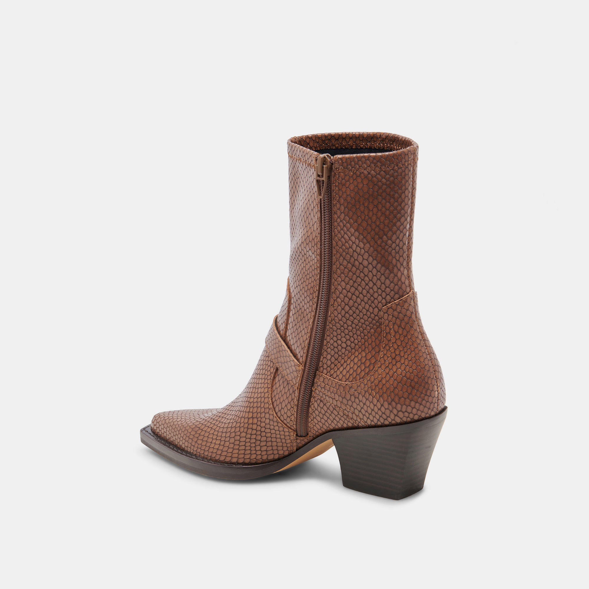 RAVE Wide Calf Boots for Women - Saddle Embossed Leather Knee High Riding Boots - Perfect for Country Style, Western Fashion & Outdoor Adventures