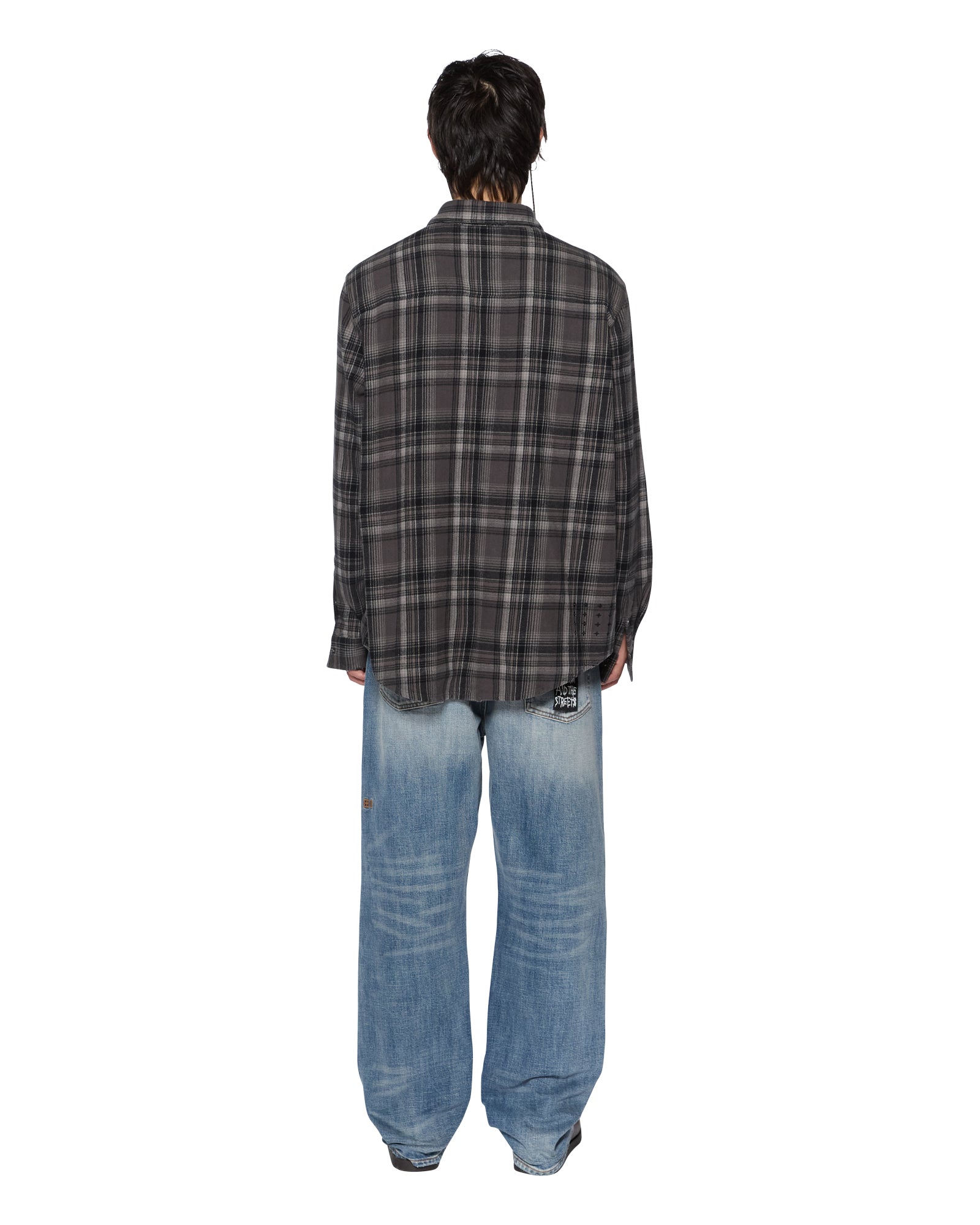 Snakebite Checkered Shirt for Men - Charcoal Gray Plaid Casual Button Up Shirt | Perfect for Outdoor Adventures, Camping & Streetwear Fashion
