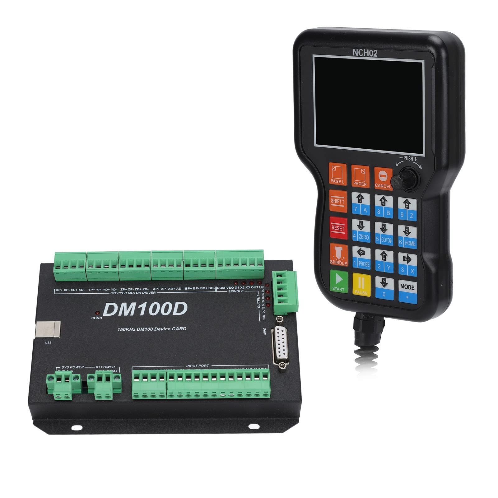 5-Axis CNC Motion Controller NCH02 - 3/4/5 Axis CNC Machining Handle for Engraving, Drilling & Milling Machines | Industrial CNC Control System for Woodworking, Metalworking & DIY Projects