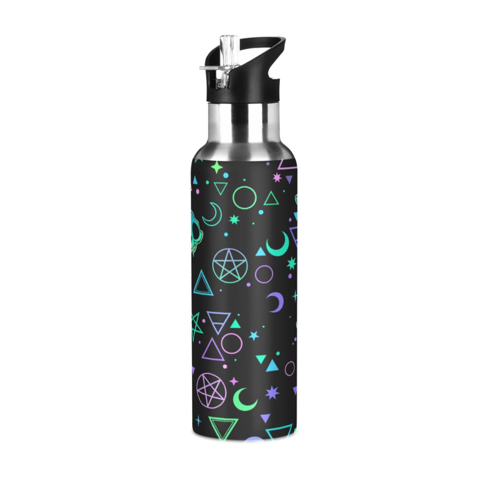 Kcldeci 20oz Insulated Stainless Steel Water Bottle with Straw - Gym & Outdoor Use