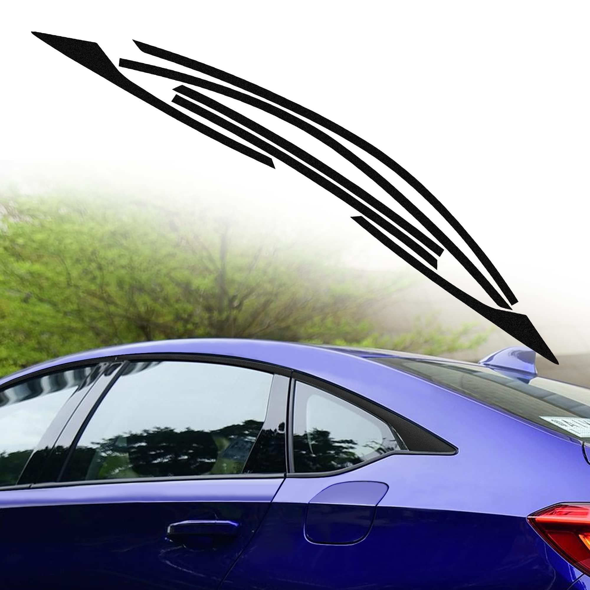TOMALL Vinyl Car Window Edge Stickers for Honda Accord Sedan 2018-2022 | Auto Window Cover Strip Trim Accessories in Flash Black | Perfect for Car Customization & Protection