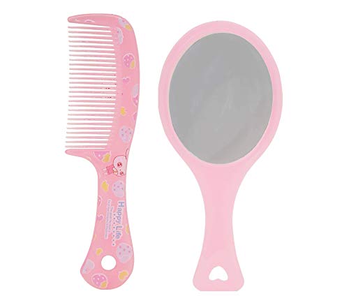 Super Gelingen Travel Hair Brush with Mirror - Mini Pocket Hair Comb & Makeup Mirror for On-the-Go Styling (2 Pack, Pink, 25g) - Perfect for Travel, Purse, Gym & Quick Touch-Ups