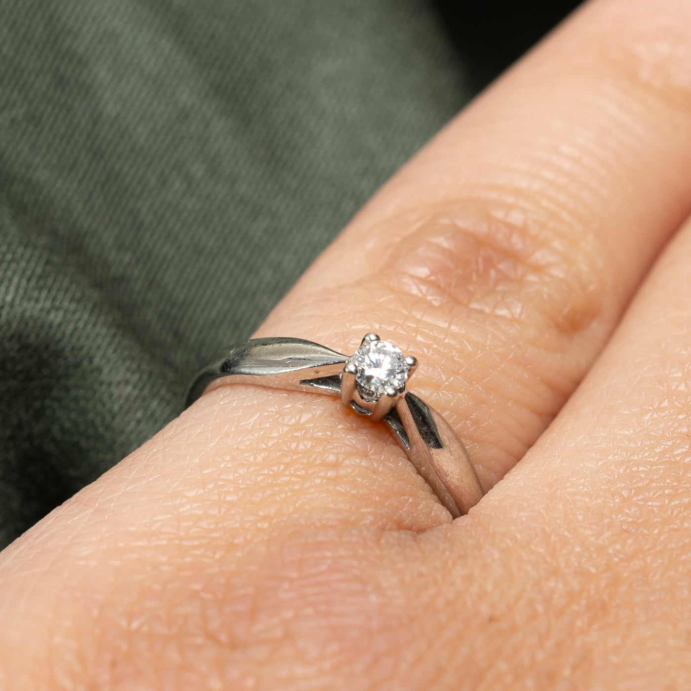 0.10ct Solitaire Diamond Reverse Tapered Ring - Size 4.75 | Elegant Wedding Band, Anniversary Gift & Everyday Jewelry for Women