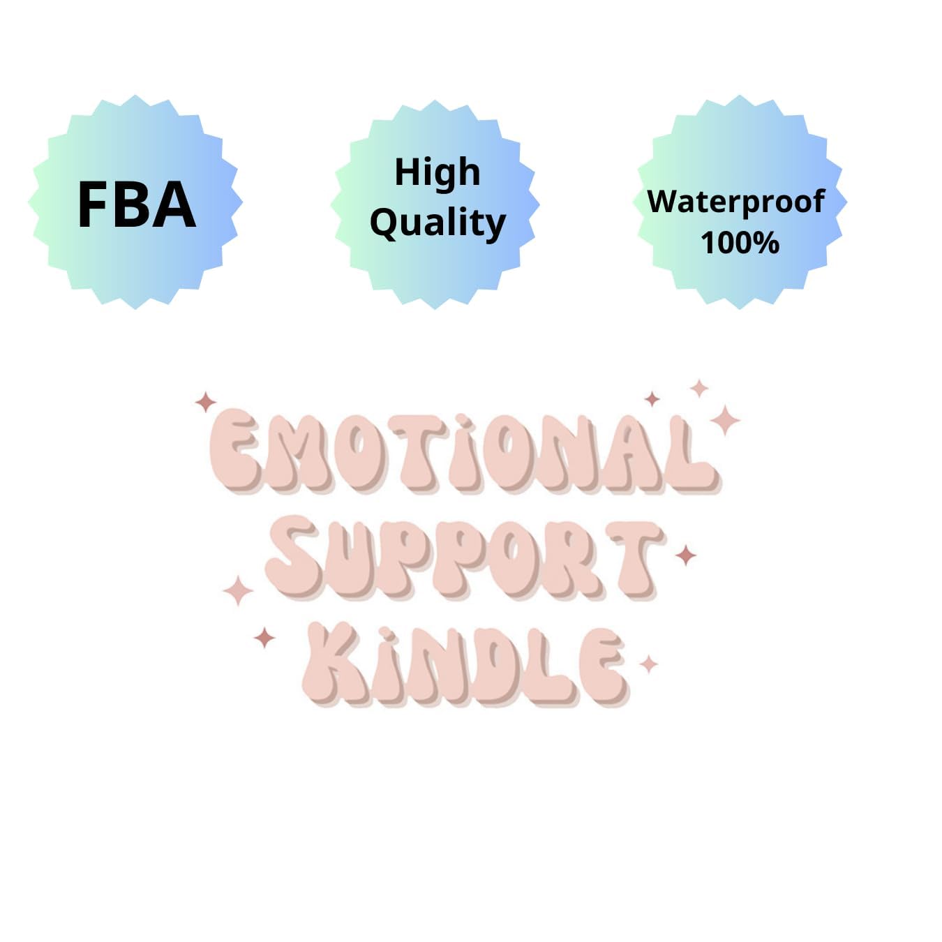 Emotional Support Kindle Sticker - 2 Inch Decorative Book Lover Stickers for Kindle, E-Readers, Laptops & Notebooks - Perfect Gift for Book Club Members, Teens & Adults - Great for Personalizing Your Reading Devices & School Supplies