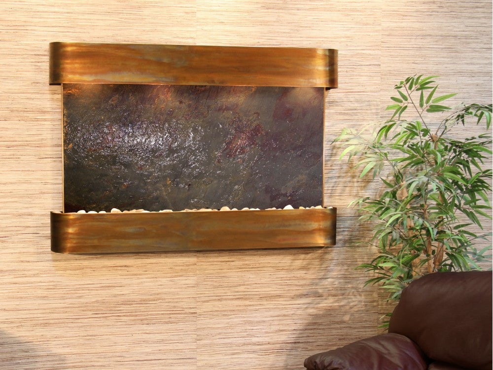 Adagio Sunrise Springs Round Rustic Copper Multi-Color Featherstone SSR1014 - Perfect for Home Decor, Kitchen Backsplash, and Bathroom Accent Wall