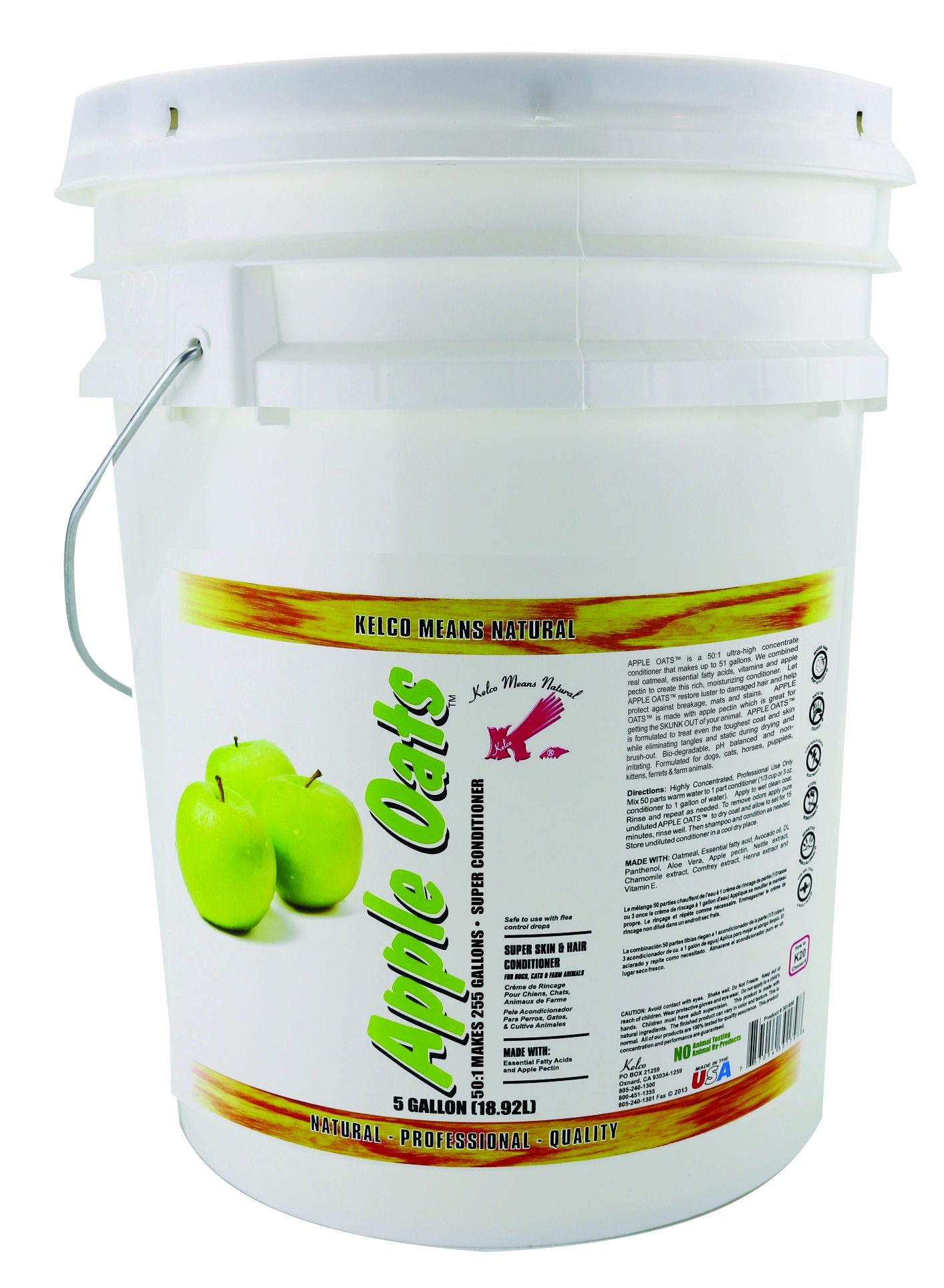 Kelco 50:1 Apple Oats Conditioner - 5 Gallon Professional Hair Treatment for Salons & Stylists | Deep Moisturizing & Repair for Dry, Damaged Hair | Vegan & Cruelty-Free Formula