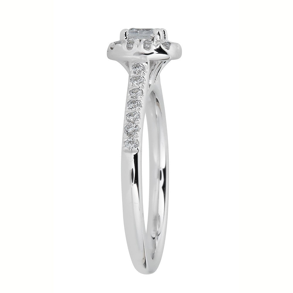 14KT Gold 1/2 CTW Diamond Cushion Halo Engagement Ring for Women - Elegant Wedding Band, Anniversary Gift & Bridal Jewelry
