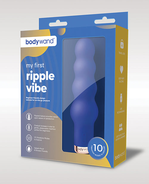Bodywand My First Ripple Vibe - Rechargeable Silicone Vibrator for Women, Blue | Perfect for Solo Play & Couples Intimacy