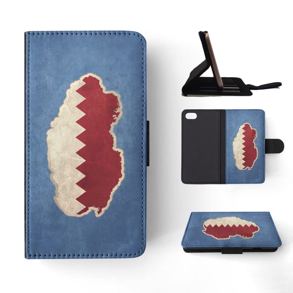 Qatar National Flag Flip Wallet Phone Case for Apple iPhone 7, iPhone 8, iPhone SE (2020 & 2022) - Stylish Protective Cover with Card Slots | Perfect for Travel, Daily Use & Gift Giving
