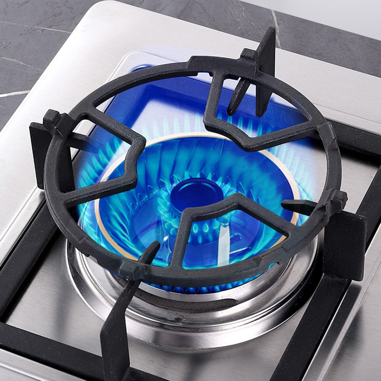 Cast Iron Wok Ring Support for Gas Stoves - Non-Slip Stable Base Fits 4 or 5 Burner Gas Cooktops - Perfect for Stir-Frying, Deep Frying & Asian Cooking