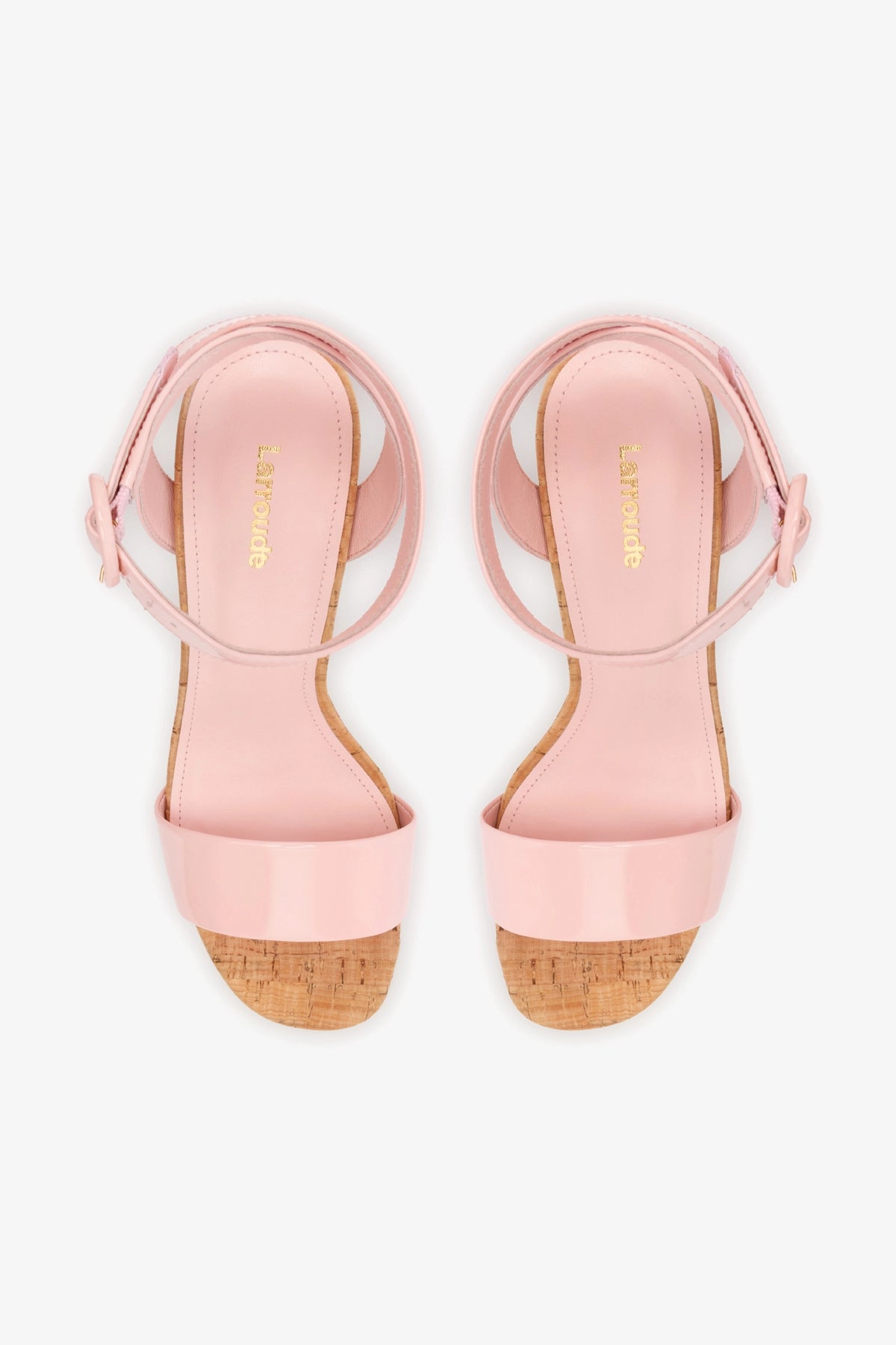 Stylish Dolly Sandal in Tulip Patent Leather with Natural Cork Wedge - Perfect for Summer Outfits, Beach Vacations & Casual Wear