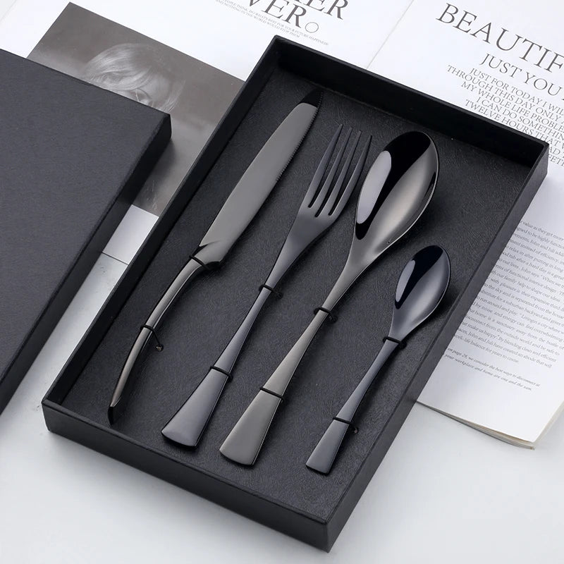 Premium Fire Rainbow Stainless Steel Serving Utensils Set - 5-Piece Kitchen Tools for Cooking, BBQ, Buffet & Party Serving - Durable & Stylish Serving Spoons, Tongs & Ladle for Home & Restaurant Use