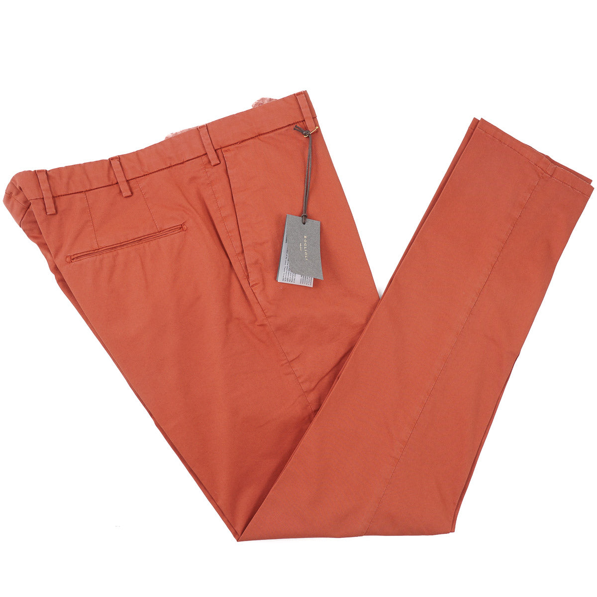 Boglioli Men's Slim Fit Washed Cotton Dress Pants - Comfortable Business Casual & Office Wear for Professionals