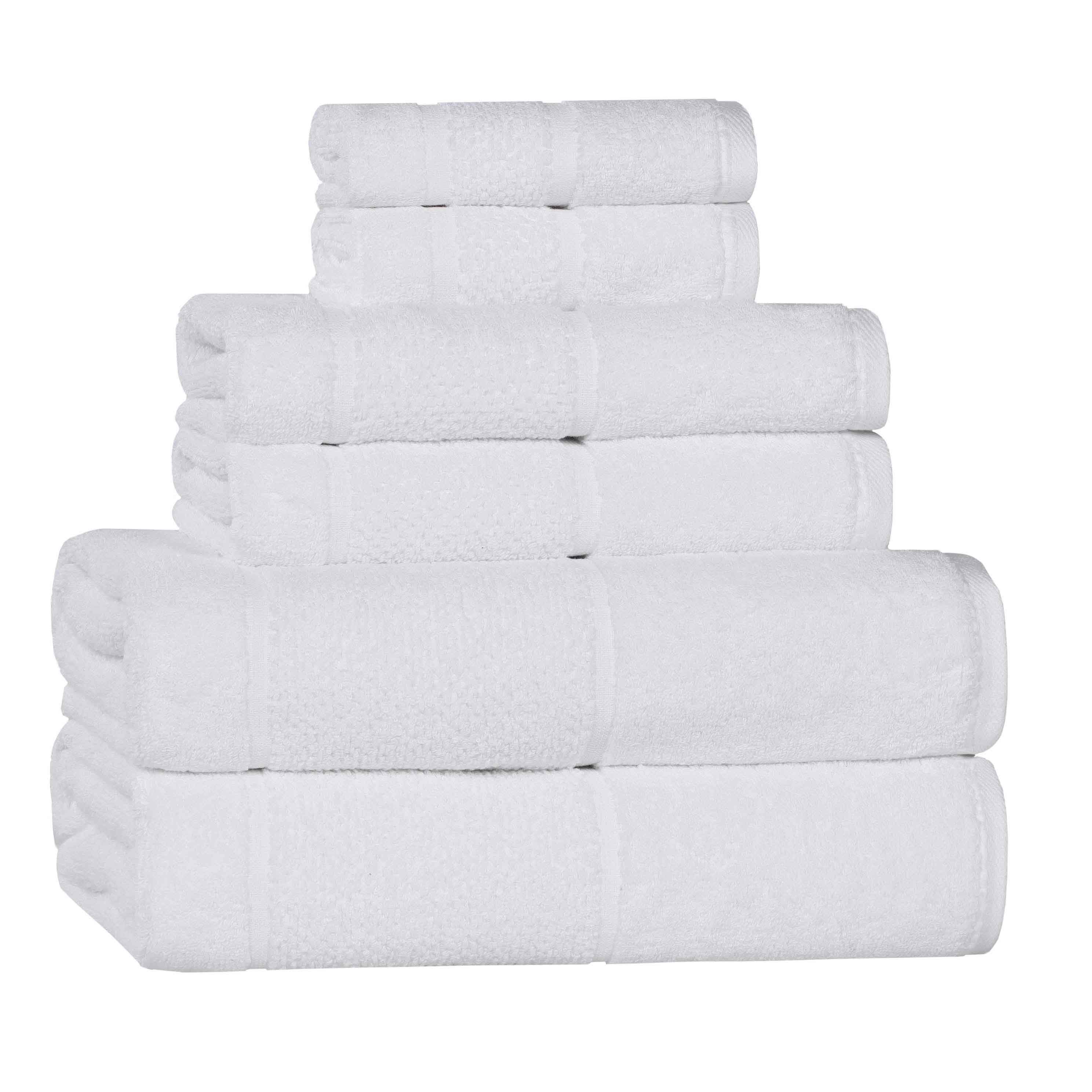 Premium 6-Piece Cotton Towel Set with Broad Border - Soft, Absorbent & Quick-Drying Bath Towels for Spa, Gym & Luxury Home Use