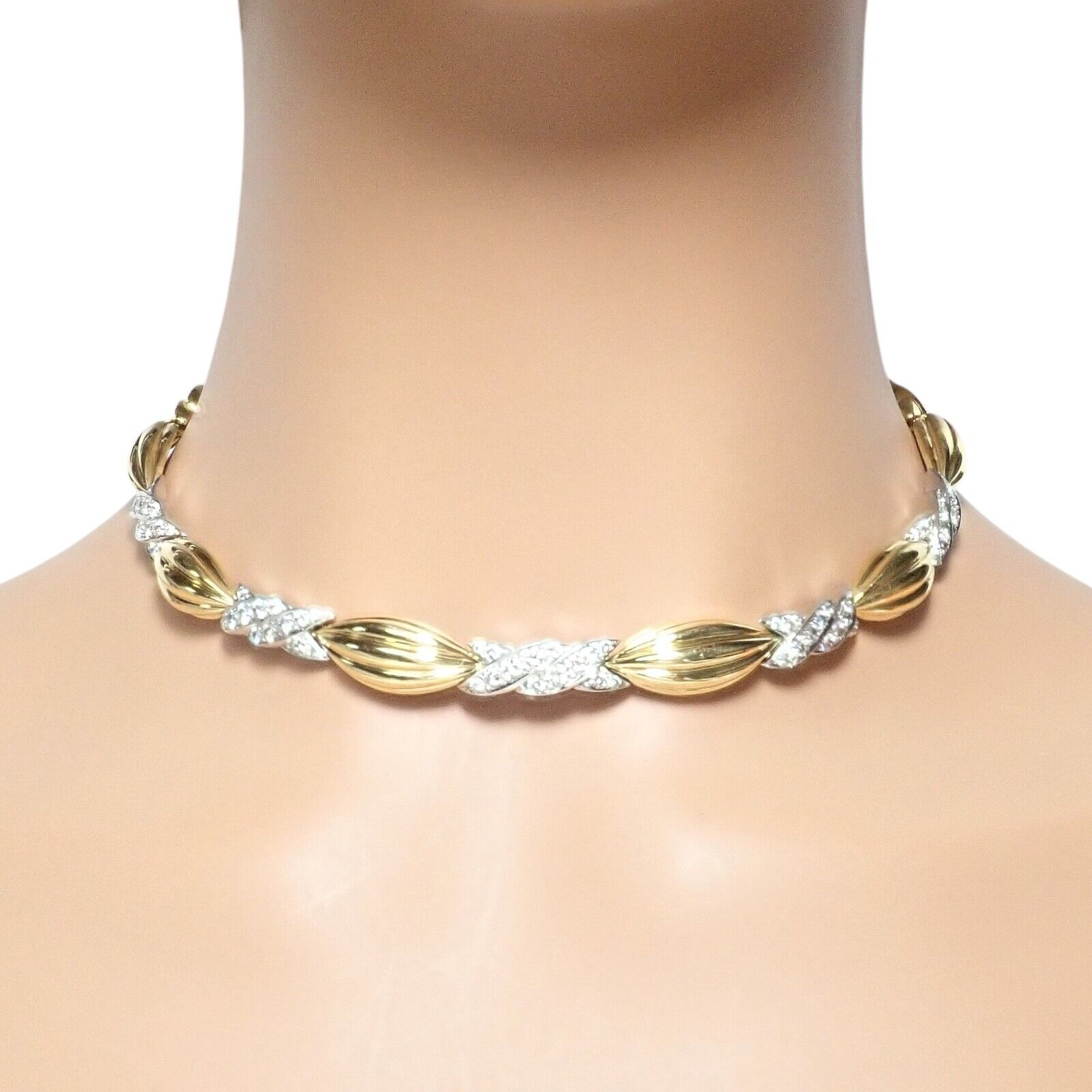 Authentic Tiffany & Co 18k Yellow & White Gold 4 Carat Diamond Candy Necklace - Elegant Jewelry Gift for Women, Perfect for Anniversaries & Special Occasions