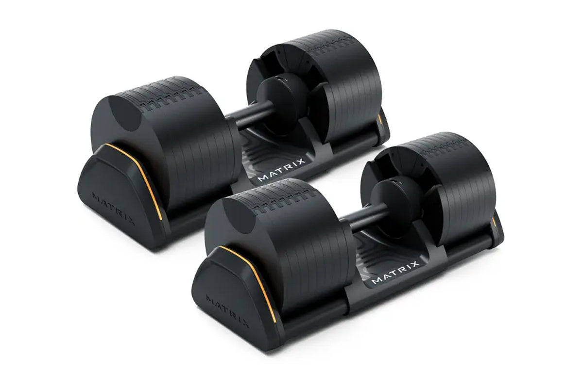 Matrix DB80 80lb Adjustable Dumbbells Set - Home Gym Strength Training Equipment for Weight Lifting, Muscle Building & Fitness Workouts