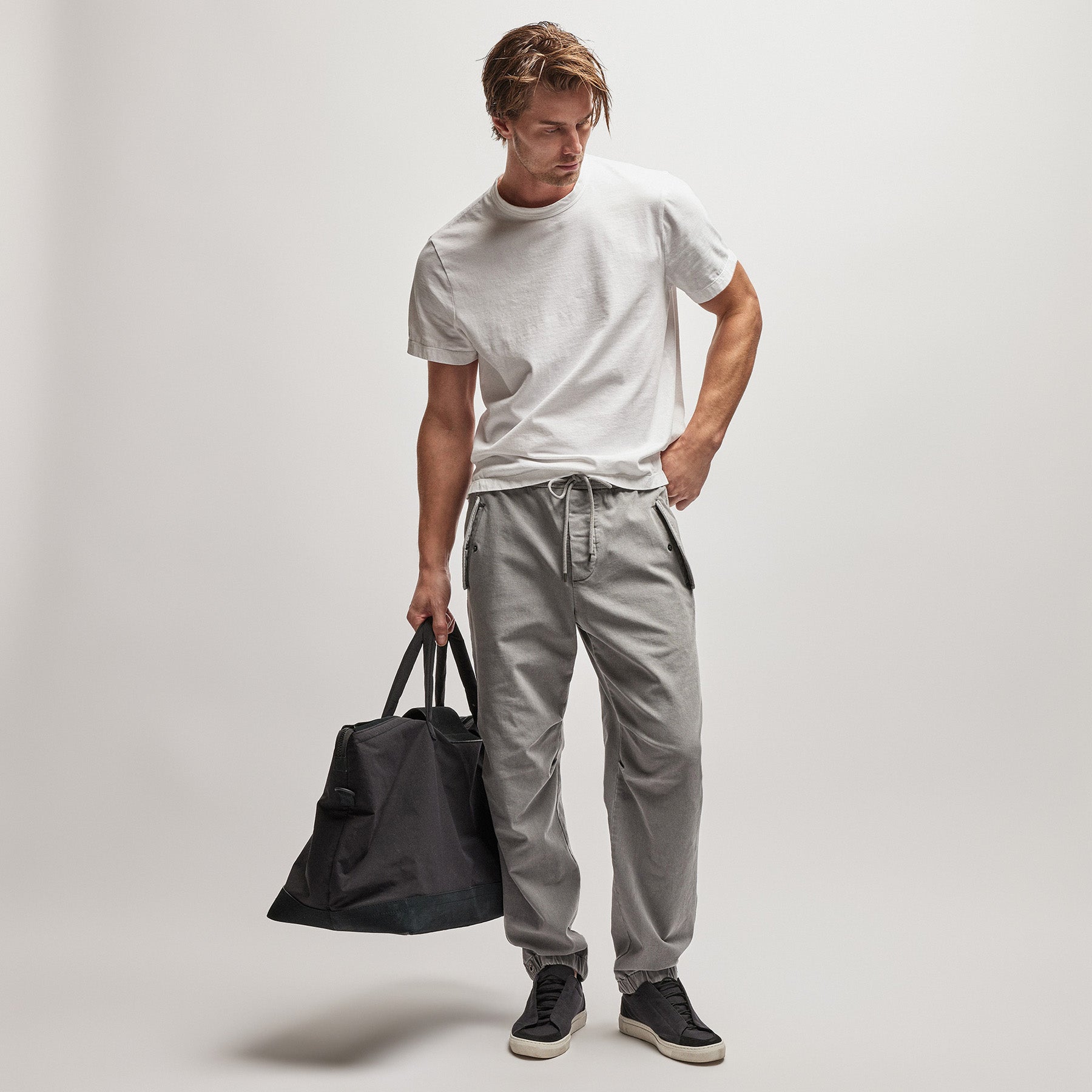 Premium Cotton Terry Flight Pants - Soft & Comfortable Lounge Pants for Men & Women | Silver Grey Pigment Wash | Perfect for Travel, Yoga & Relaxation at Home