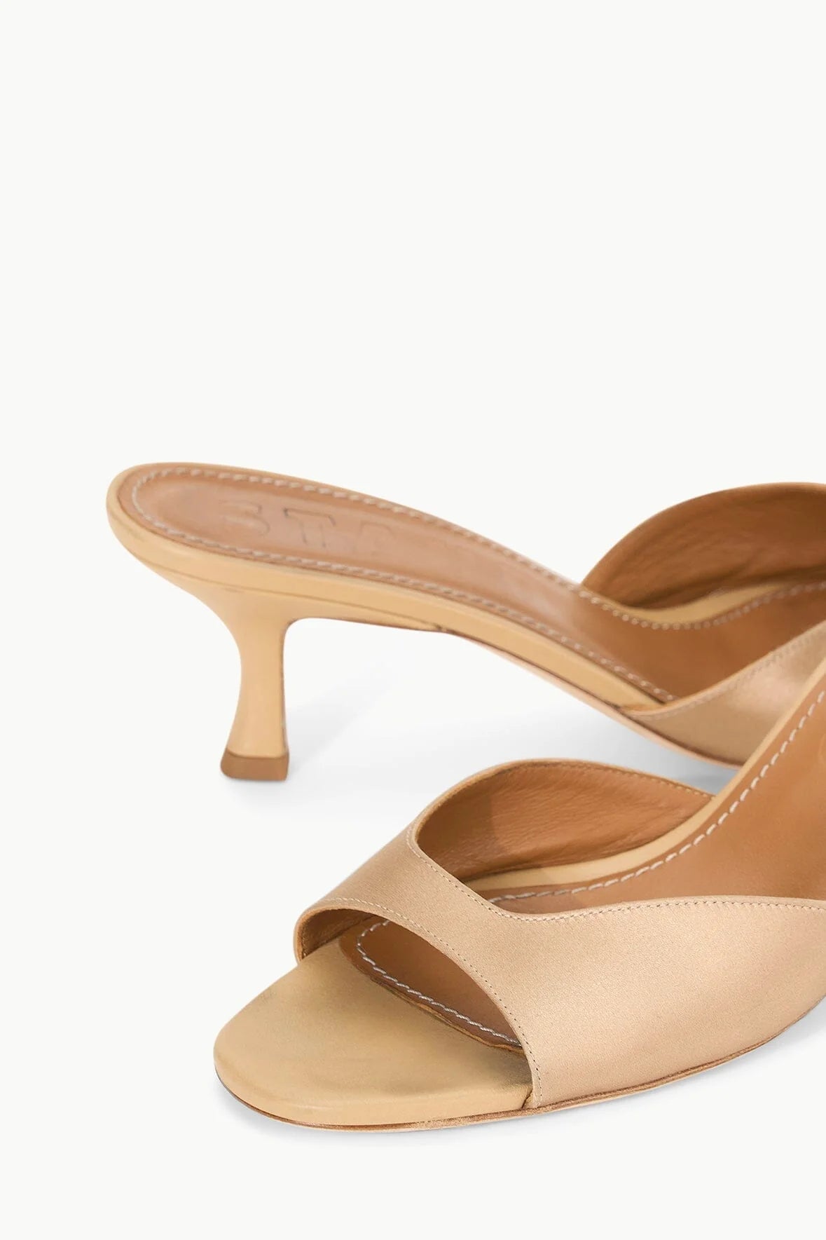 Brigitte Mule Satin Camel Women's Comfortable Slip-On Shoes for Office, Party & Casual Wear