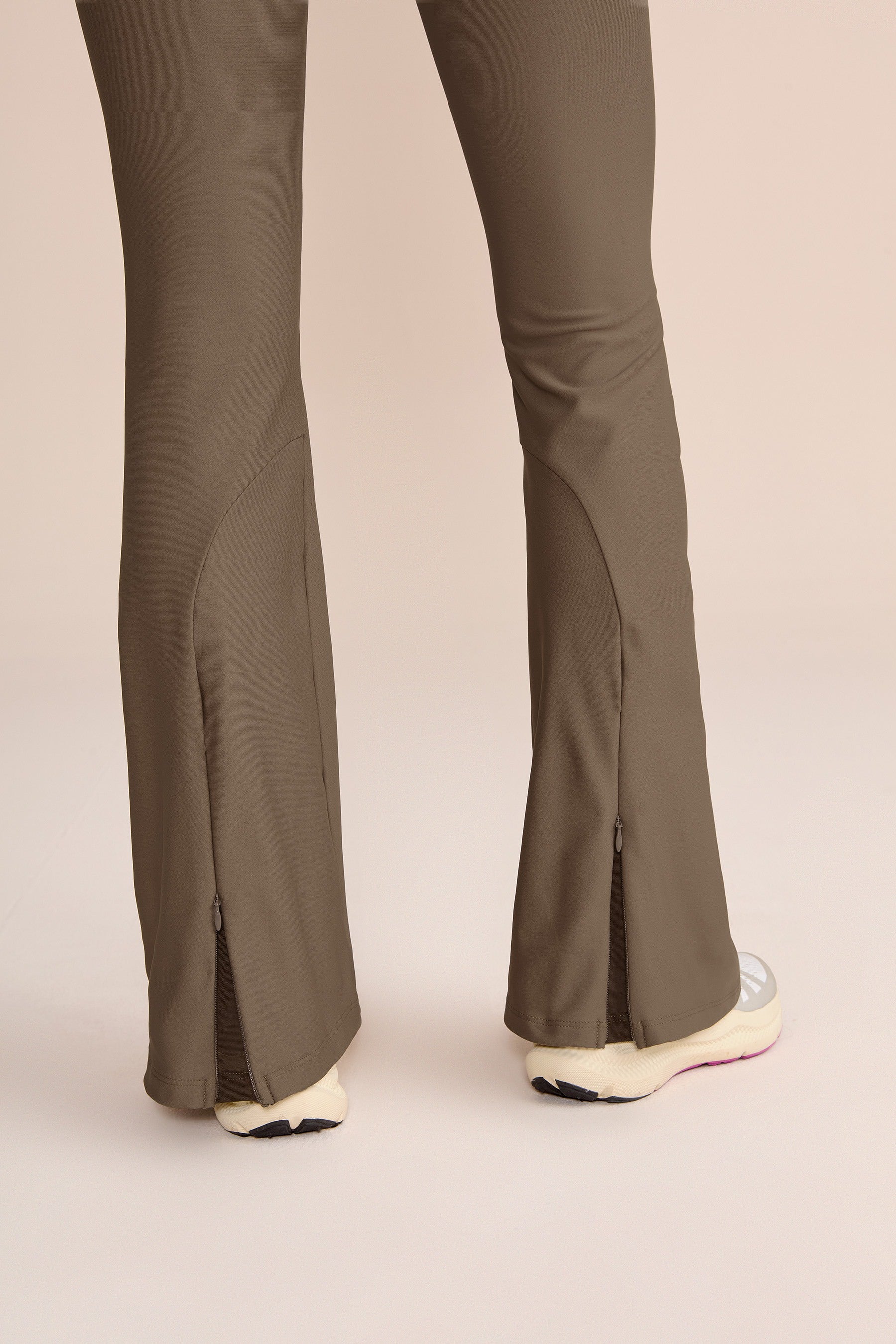 V Zip Tulle Core Flare Pants for Women - High Waisted Stretchy Party Pants - Elegant Dance & Evening Wear for Weddings, Prom, Night Out