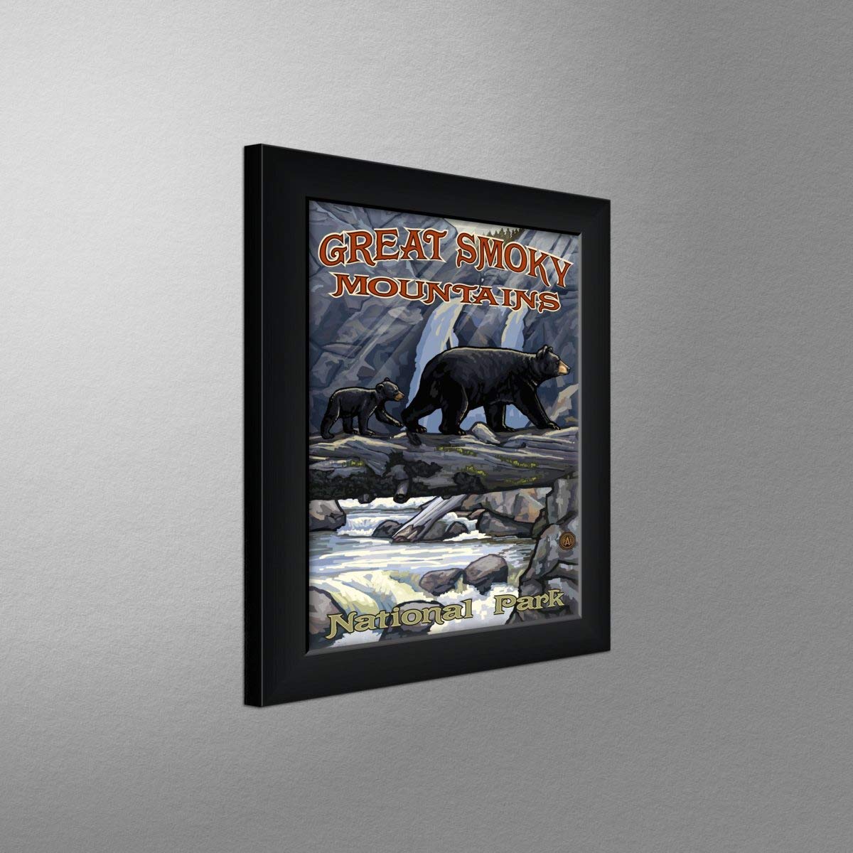 Paul A. Lanquist Framed Bear Art Print - 11x14 Inch Great Smoky Mountains Wildlife Wall Decor - Perfect for Living Room, Cabin & Nature Lover Gifts