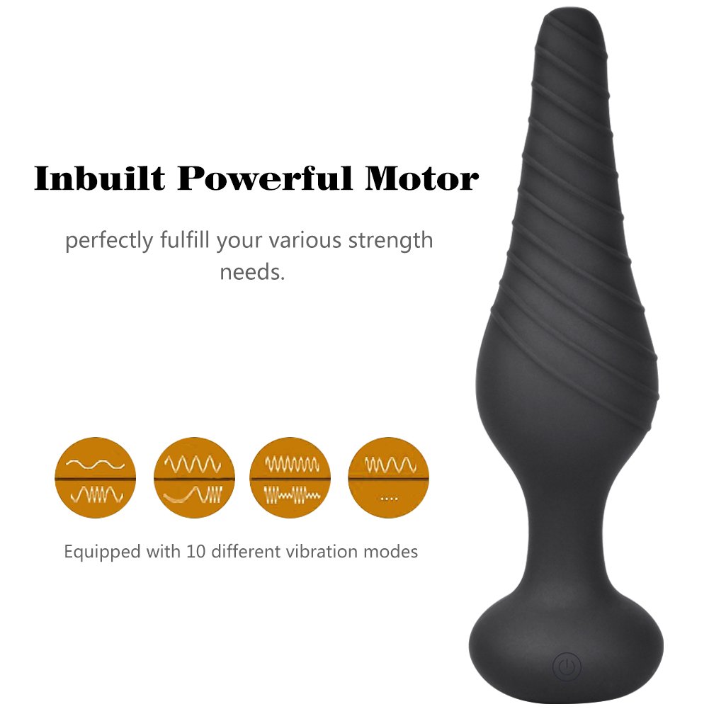 Rechargeable Silicone Anal Plug with 10 Vibration Modes - Cob Vibrating Anal Vibrator for Men | Perfect for Solo Play, Couples Exploration & Prostate Stimulation
