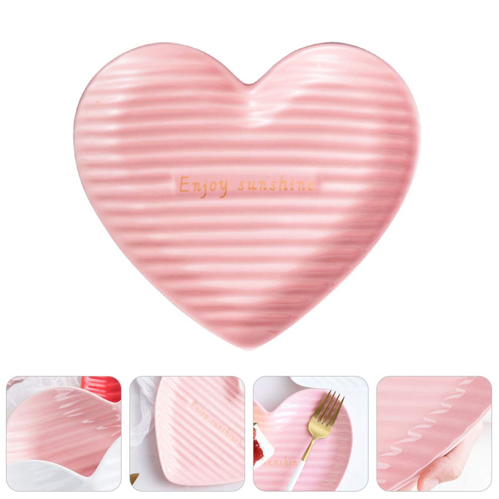 Heart-Shaped Ceramic Plate for Desserts & Steaks - Elegant Serving Dish