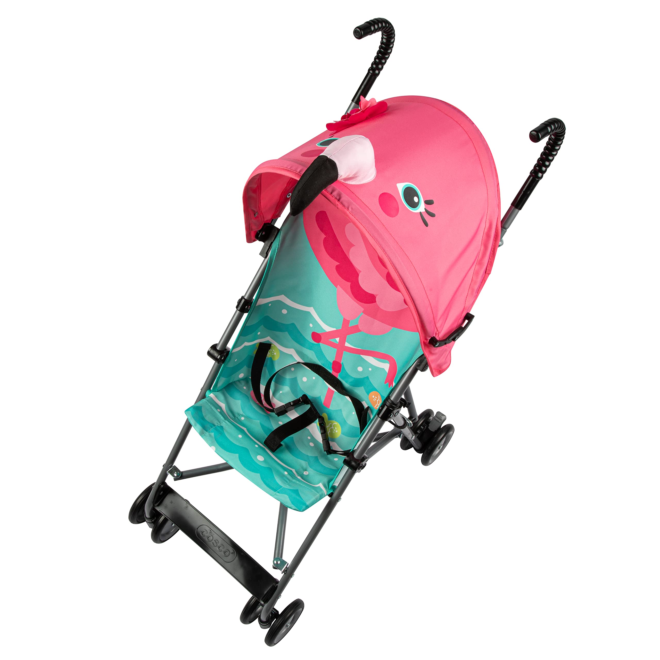 Cosco Character Umbrella Stroller - Compact Foldable Lightweight Baby Stroller with Pink Flamingo Design | Perfect for Travel, Shopping & Everyday Use