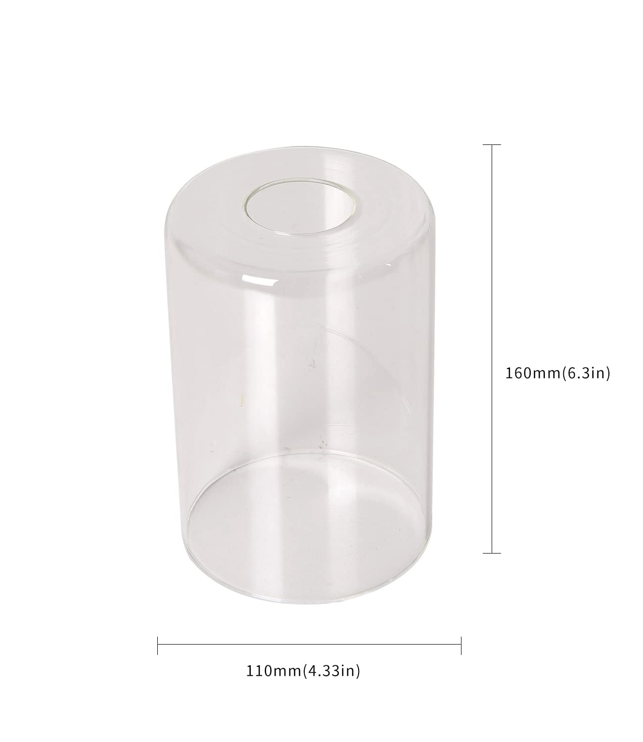 Modern Clear Glass Lamp Shade - Cylinder Transparent Replacement for Floor Lamps, Chandeliers & Table Lamps (6.3