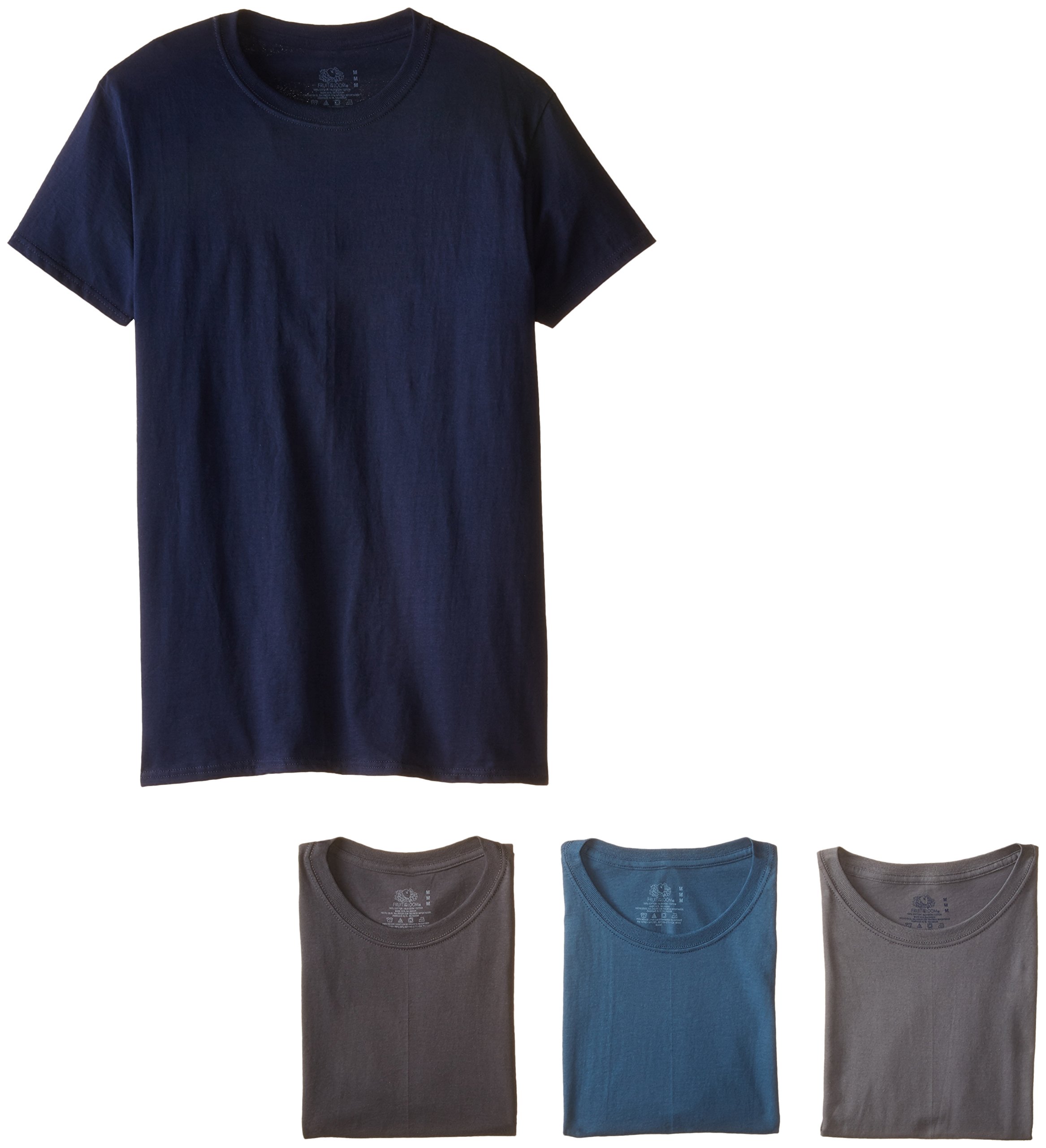Fruit of the Loom Men's Soft Cotton Crew Neck T-Shirt Multipack - 5 Pack Comfortable Basic Tees for Everyday Wear, Gym & Casual Outfits