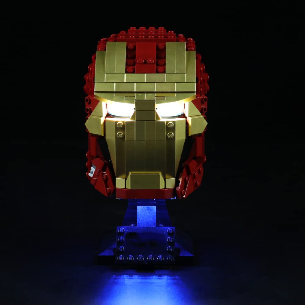 LMTIC LED Light Kit for Lego Iron Man Helmet 76165 - Compatible with Lego Building Blocks (Lego Set Not Included) - Perfect for DIY Lego Projects, Night Light Displays & Superhero Collections