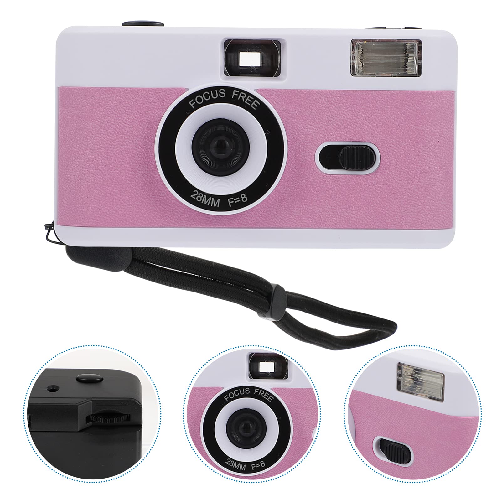 Homoyoyo 5-Pack Retro Film Cameras - Vintage Style Plastic Mini Cameras with Built-in Flash, Travel-Friendly Old Fashioned Macaron White - Perfect for Travel Photography, Party Favors & Nostalgic Gift Giving
