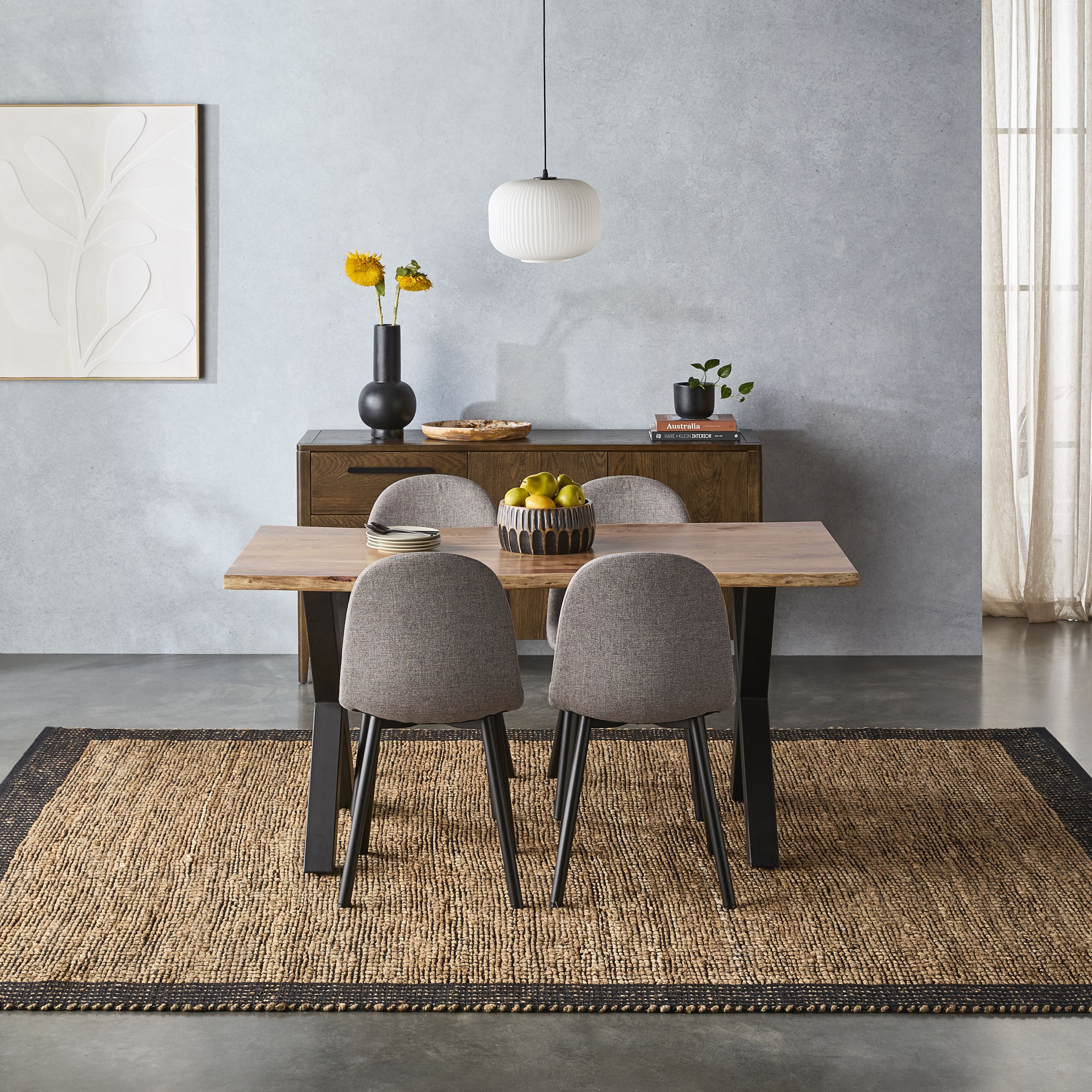 Live Edge Acacia Wood Dining Table - 160cm Solid Timber Table for Kitchen, Dining Room & Farmhouse Decor | Rustic & Modern Home Furniture