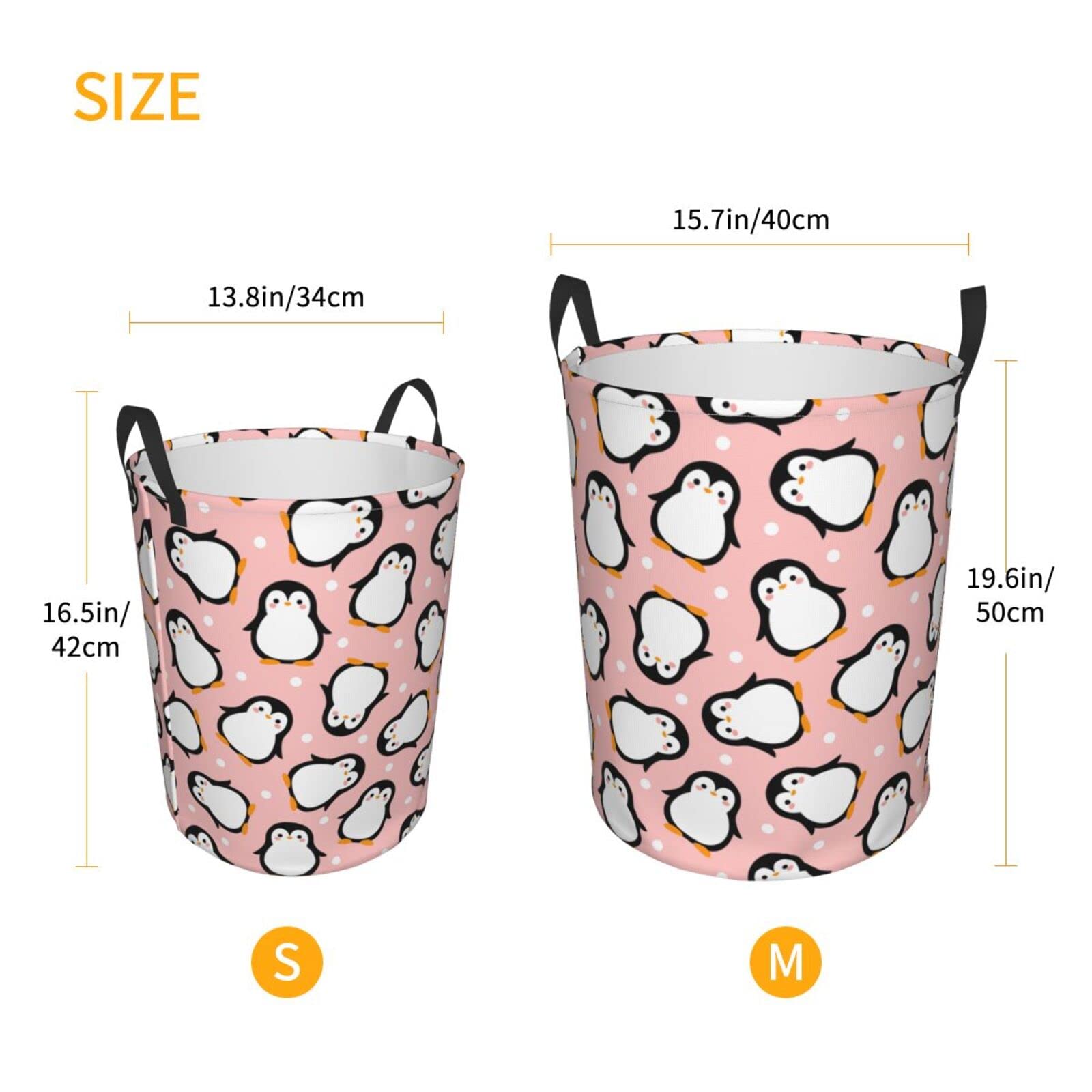 Waterproof Pink Polka Dot Collapsible Laundry Basket with Handle - Foldable Fabric Hamper for Clothes, Toys & Bathroom Storage - Perfect for Laundry Room, Dorm, Nursery & Closet Organization